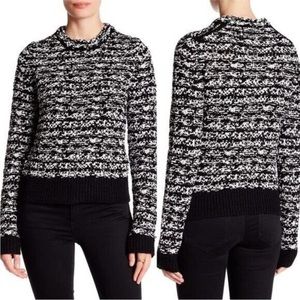 Rag & Bone Womens Cotton Chunky Knit Long Sleeve Viola Sweater Black Size M